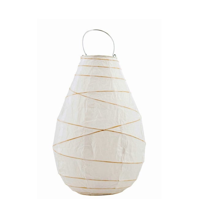 Petit Lampion Drop en Papier Blanc et Bambou Couleur v002227 <span itemprop=