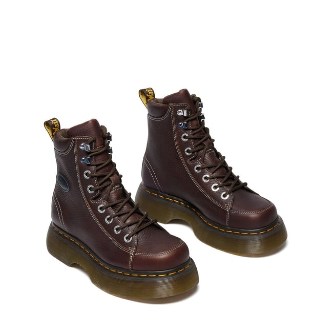 Stivaletti Buzz stringati in pelle Grizzly marrone scuro DR. MARTENS