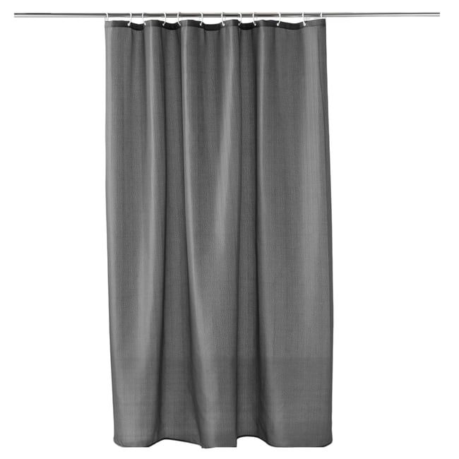 Rideau de douche texturé uni gris anthracite <span itemprop=