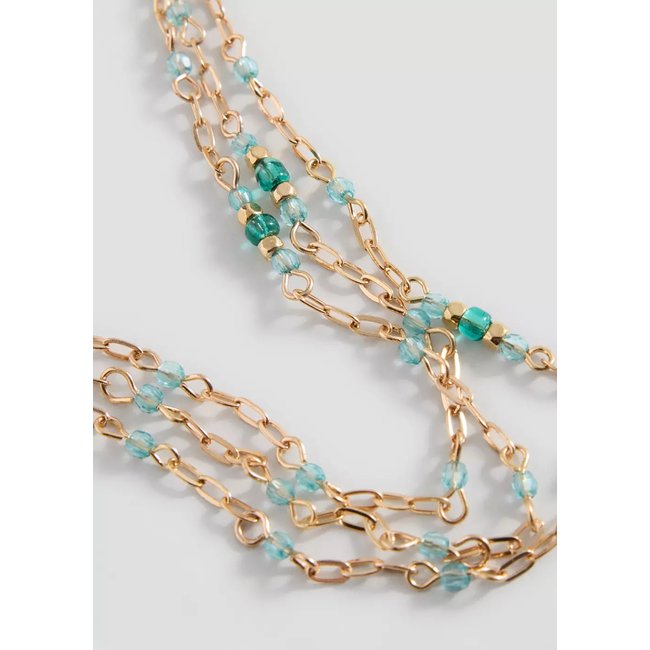 Collier multichaînes à perles or <span itemprop=