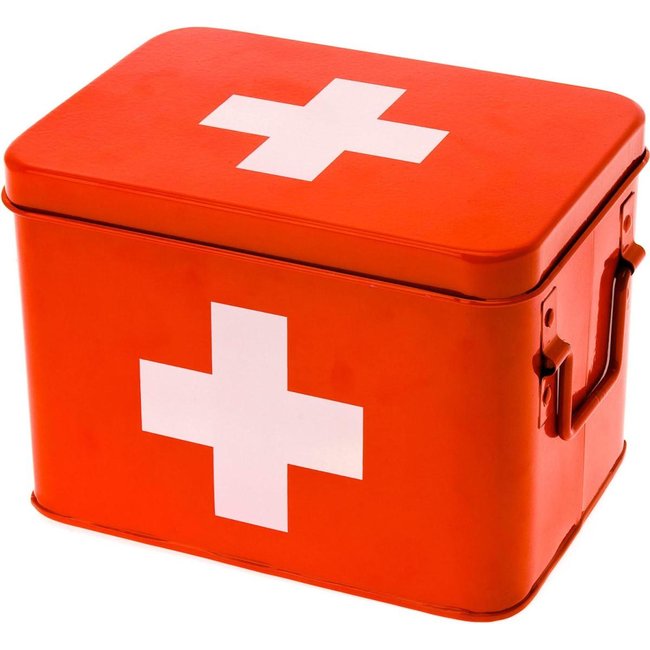 Boîte à pharmacie en métal Cross 21.5 x 15.5 x 16 cm Couleur rouge <span itemprop=