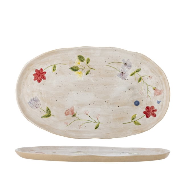 Plat de service grès floral  CAMILLA Couleur multicolore <span itemprop=