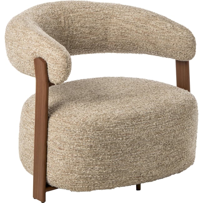 Fauteuil enveloppant en tissu bouclé Couleur écru <span itemprop=