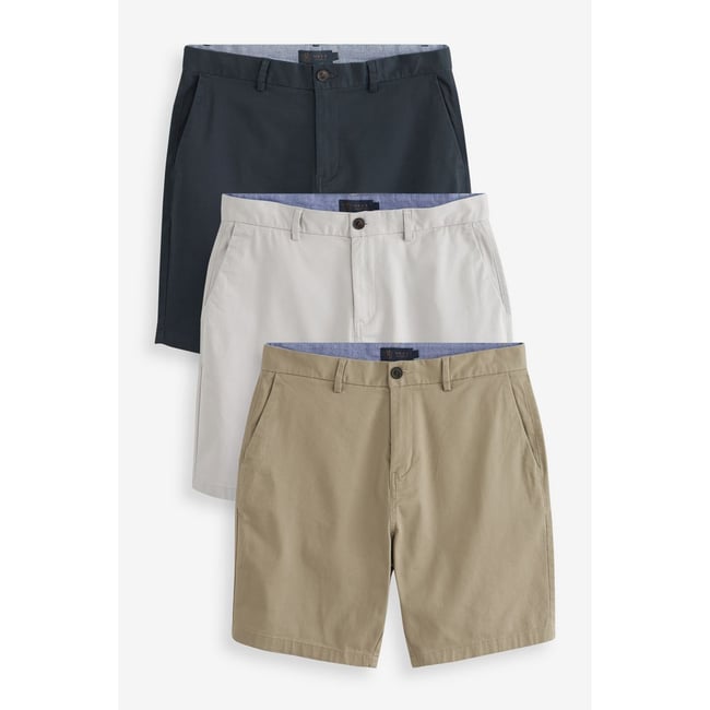 Short Chino Homme Riverso - Coupe Droite, Taille élastique, Poches - Noir/Beige/Marine/Vert - Taille S à 5XL