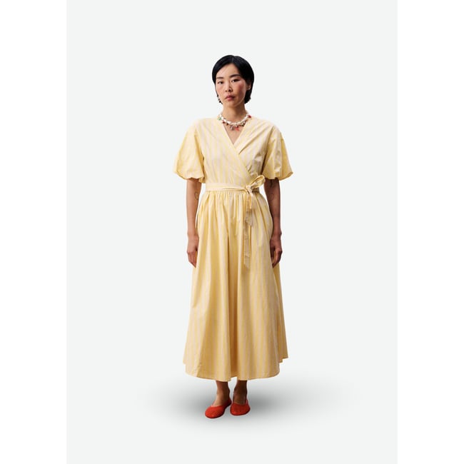 Robe en coton QUEEN jaune beurre <span itemprop=
