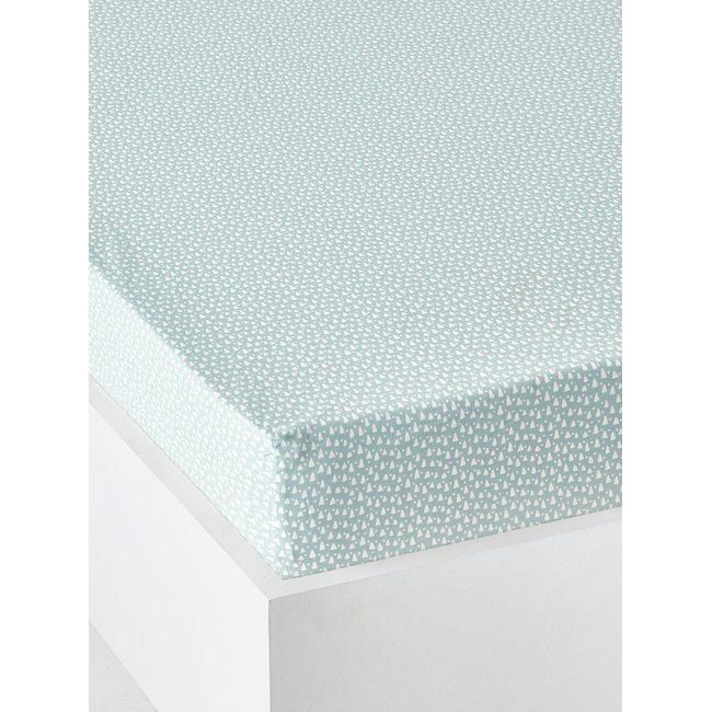 Drap-housse enfant SUR LES RAILS bleu <span itemprop=