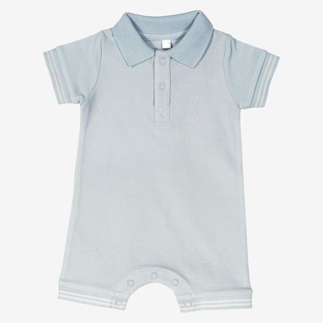 Combishort bébé en maille piquée azul <span itemprop=