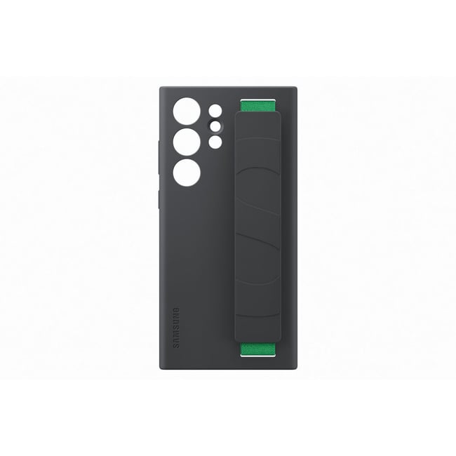 Coque S23 Ultra Silicone avec laniere Noi noir <span itemprop=