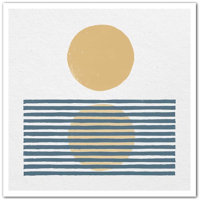 Poster Rayures bleues d'été - HEXOA