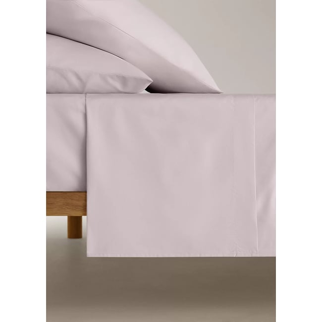 Drap-housse percale de coton 200 fils lit 200 cm rose pâle <span itemprop=