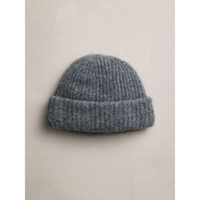 Bonnet côtelé avec laine d’alpage ras gris anthracite <span itemprop=
