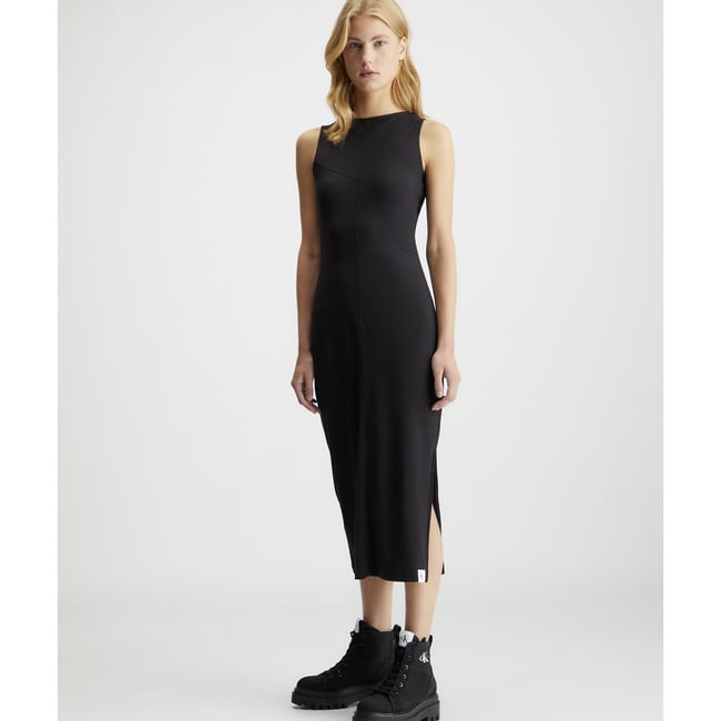 Robe Longue Maxi Sans Manches Flirt - Couleur Noire Avec Inserts Transparents - Taille XL Juniors - Neuve Avec étiquettes