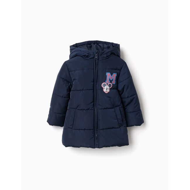 Doudoune avec capuche et imprimés Mickey bleu foncé <span itemprop=