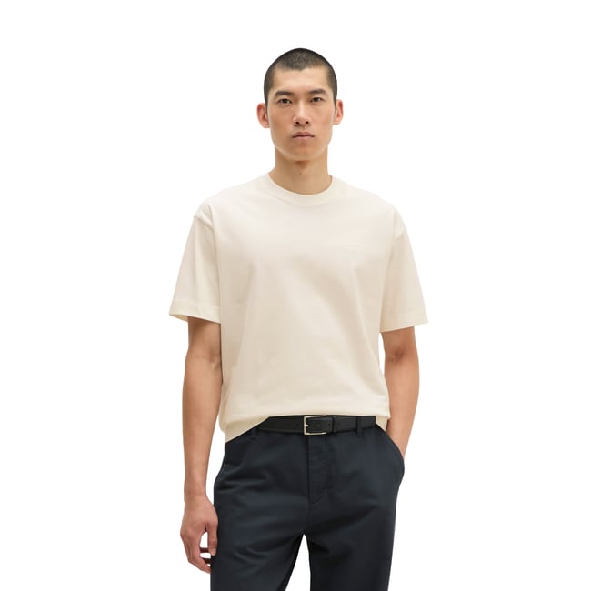 T-shirt relaxed en jersey de coton bio épais blanc <span itemprop=