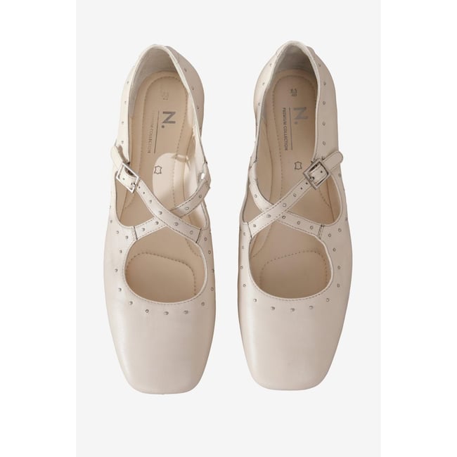 Babies en cuir à clous os <span itemprop=