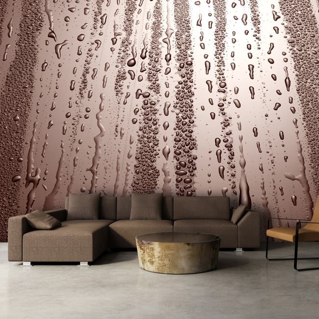 Papier peint intissé panoramique Autumn drizzle Couleur beige <span itemprop=