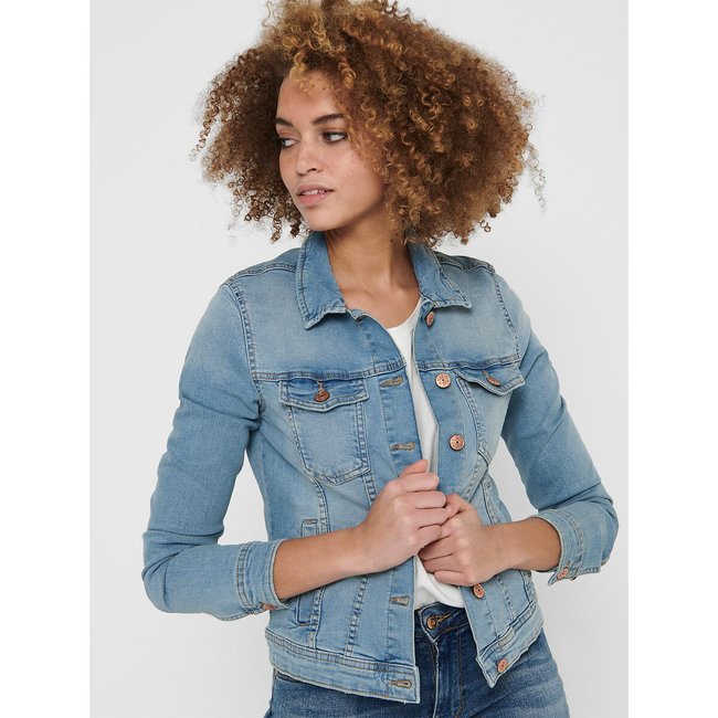 Veste courte en jean light blue <span itemprop=