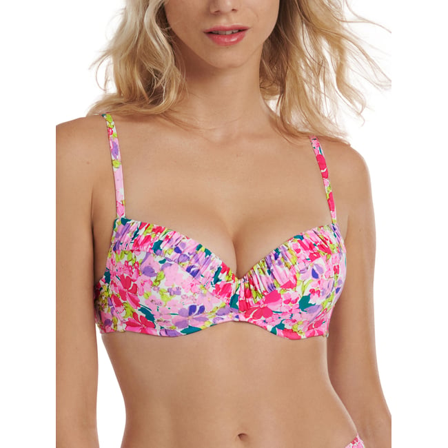 Haut maillot de bain préformé multipositions Napoli rose <span itemprop=