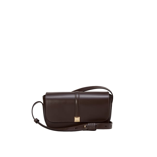 Sac à bandoulière small avec fermeture magnétique élégante marron foncé <span itemprop=