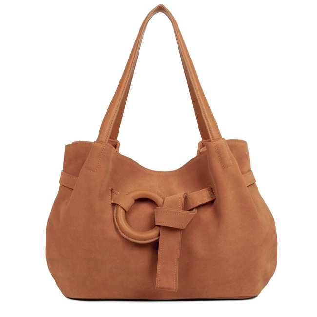 Sac à main HARMONY SUEDE camel <span itemprop=