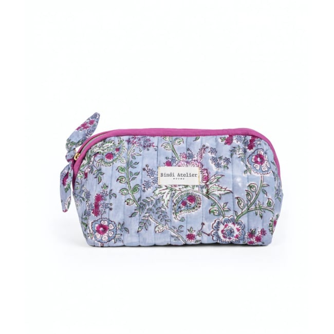 Trousse maquillage imprimée CAPRI bleu nuage <span itemprop=