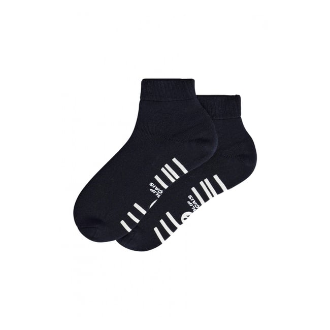 Chaussettes courtes à semelle anti-dérapante Chaussonou bleu marine <span itemprop=