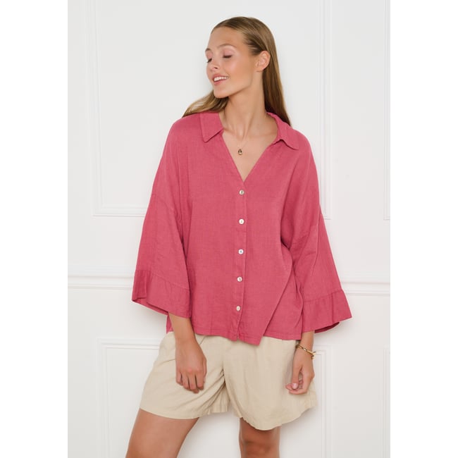 Chemise fluide rose <span itemprop=