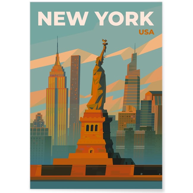 Affiche ville New York 4 Couleur blanc <span itemprop=