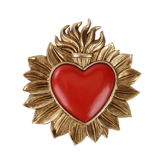 Déco murale ex-voto coeur 11x12cm Couleur rouge <span itemprop=