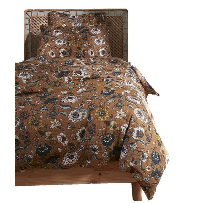 Housse de couette gaze de coton 140 x 200 Camelia camel <span itemprop=