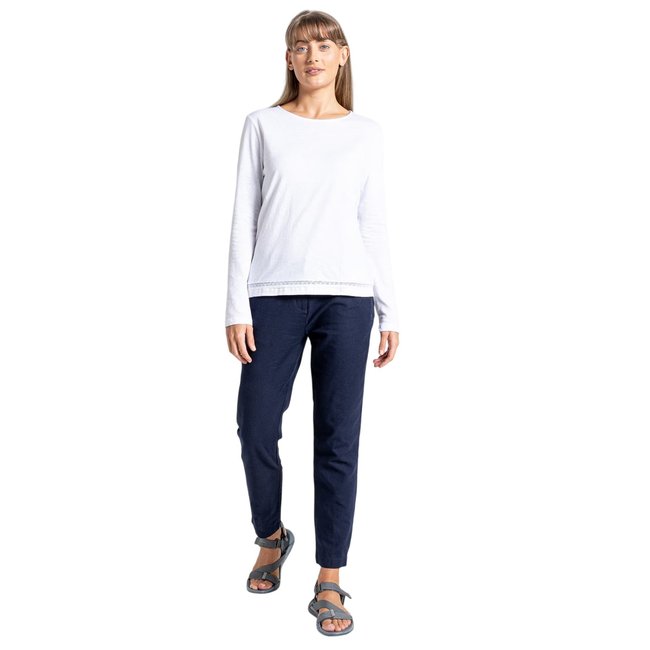 Chino uni ORISIA bleu marine <span itemprop=