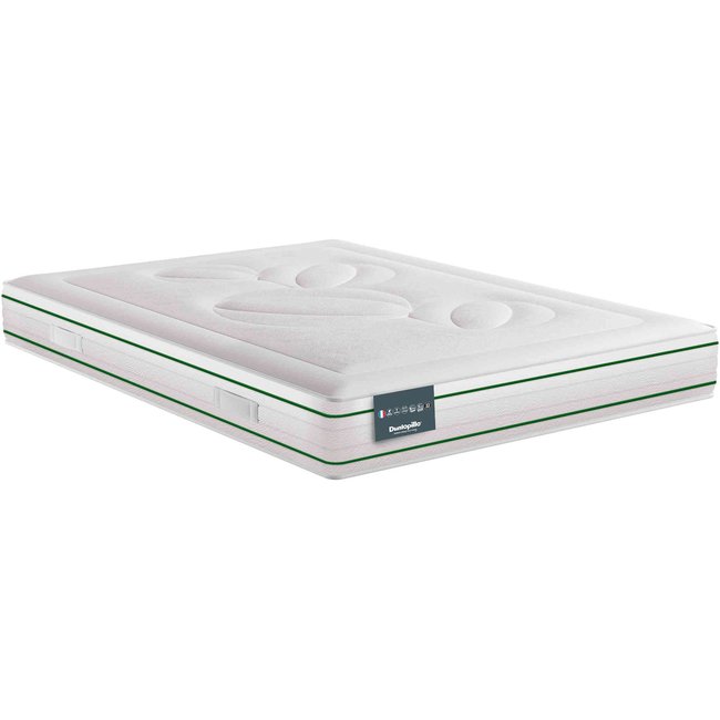 Matelas 100% latex naturel ferme 22cm HORTENSE Couleur blanc <span itemprop=