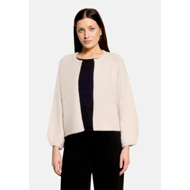 Cardigan en maille à manches 3/4 gris <span itemprop=