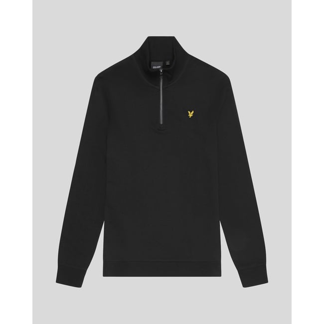 Sweat-shirt en coton à col camionneur noir jais <span itemprop=