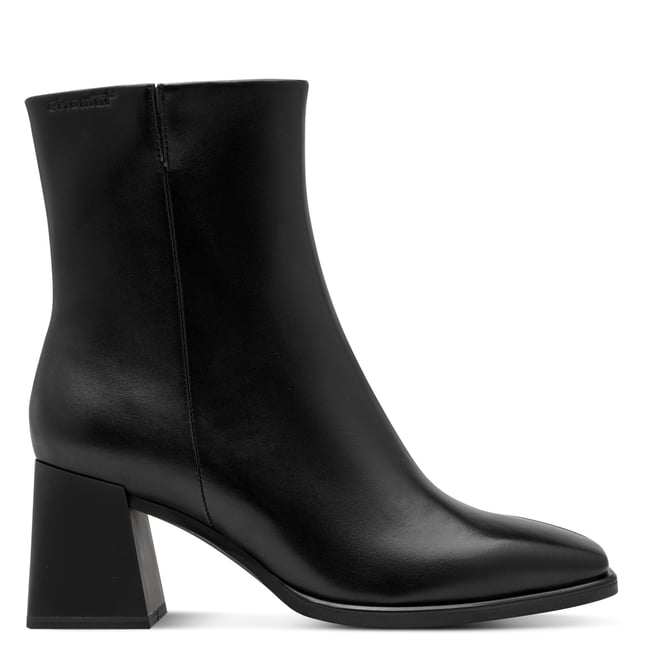 Bottine en cuir noir cuir <span itemprop=