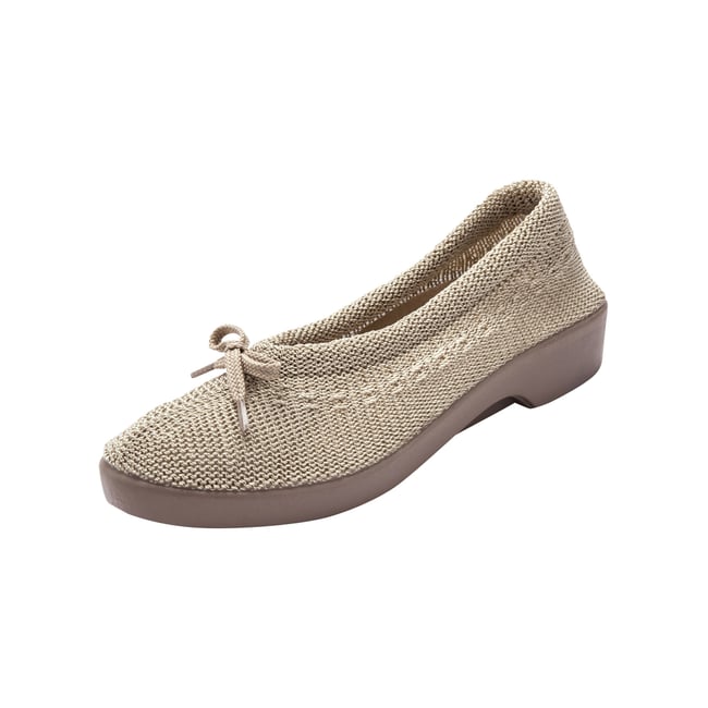 Ballerines Au Dessus Tricoté beige <span itemprop=
