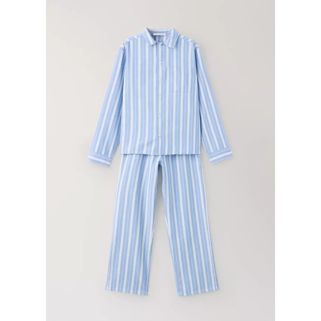 Pyjama complet à rayures bleu <span itemprop=