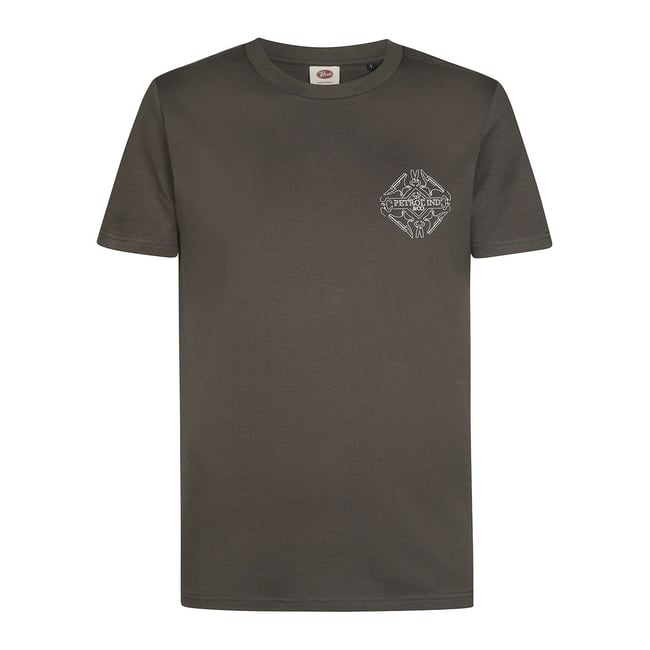 T-shirt manches courtes, motif dos gris vert <span itemprop=