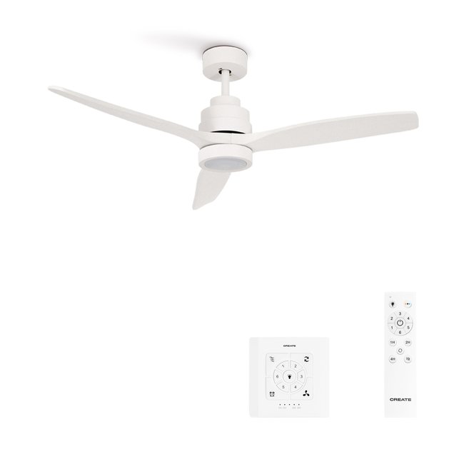 Ventilateur de plafond avec pales en ABS technique avec lumière et commande murale WIND STYLANCE - CREATE