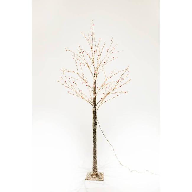 Arbre givré lumineux extérieur 120 LED H90 cm GLOGG Couleur marron <span itemprop=