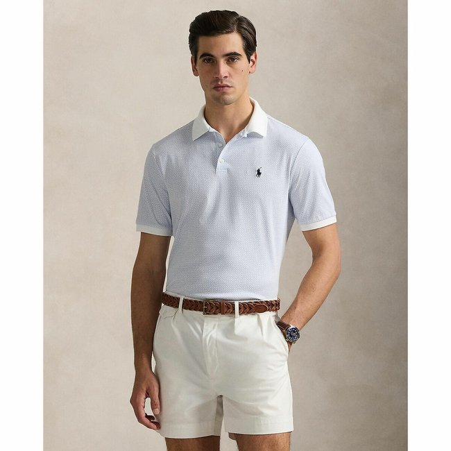 Polo aderente blu/bianco POLO RALPH LAUREN