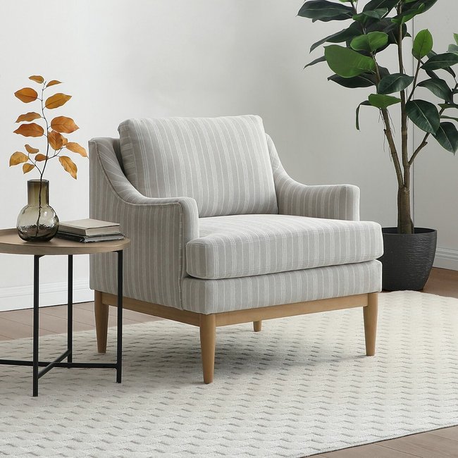 Bexley Chenille Accent Chair, natural, SO'HOME