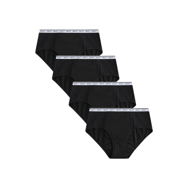 Culotte menstruelle flux abondant, lot de 4 noir <span itemprop=