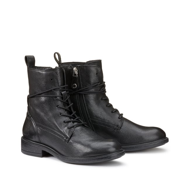 Boots respirantes à lacets cuir Catria noir <span itemprop=