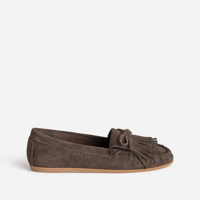 Mocassin en cuir GIHANE chocolat <span itemprop=