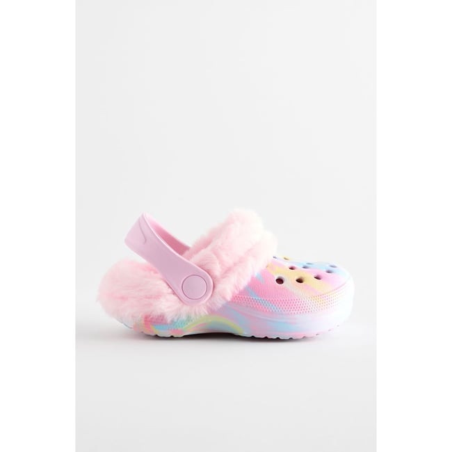 Chaussons style sabots doublés marbre rose <span itemprop=