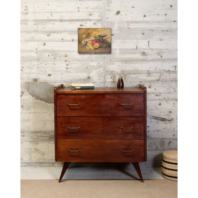 Commode en bois foncé Olga N°663 - Bon état Couleur bois foncé <span itemprop=