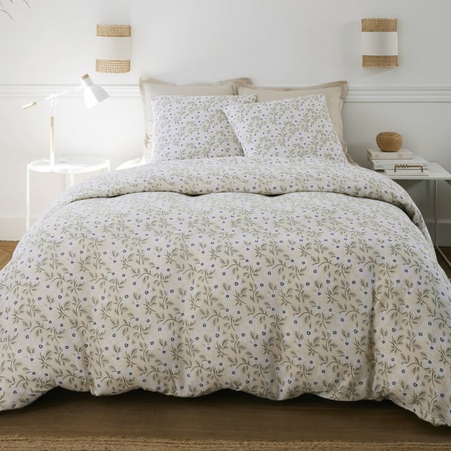 Parure de lit - Housse de couette + taie 100% Gaze de Coton multicolore <span itemprop=