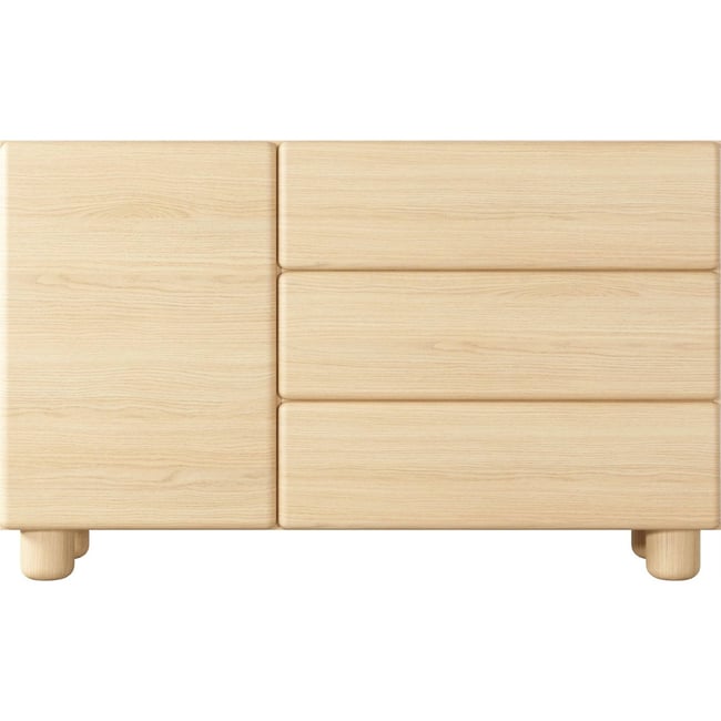 Commode LOMO, 1 Porte et 3 tiroirs Couleur chêne vicenza <span itemprop=
