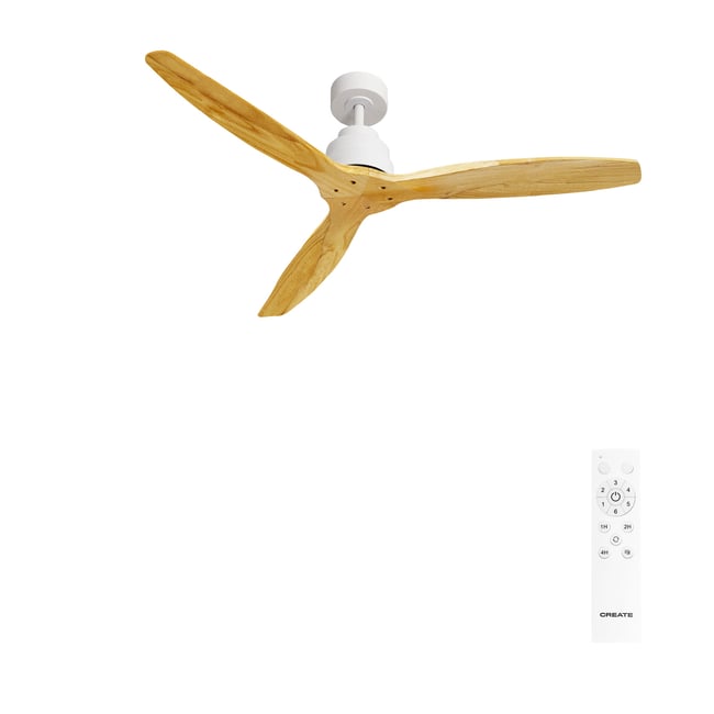 Ventilateur de plafond 40W  sans lumière et télécommande WIND STYLANCE NATURAL WOOD - CREATE